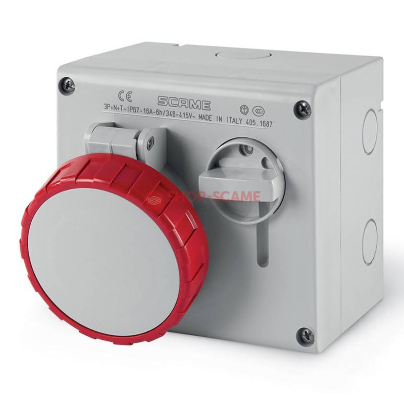 INTERLOCKED SOCKET 3P+N+E IP67 16A 11h SCAME 505.16875