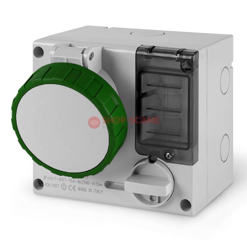INTERLOCKED SOCKET 3P+N+E IP67 16A 2h SCAME 506.16872