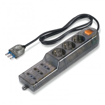 3-OUTLET SOC. DUAL USE  + LUMINOUS SWITC SCAME 160.233/C-F