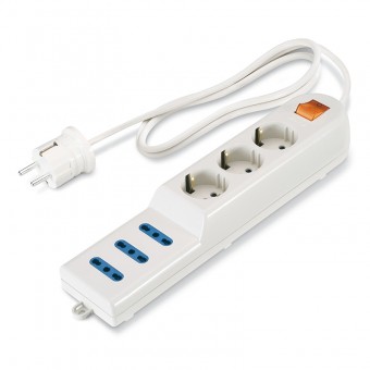 3-OUTLET SOCKET DUAL-USE SCHUKO SCAME 160.230/D