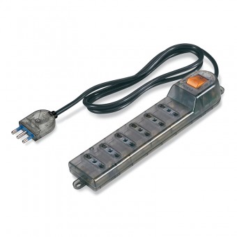 6-OUTLET SOC. DUAL USE + LUMINOUS SWITCH SCAME 160.232/C-F