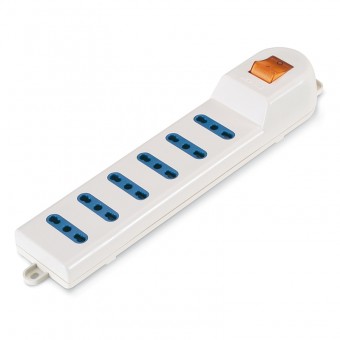 6-OUTLET SOCKET DUAL USE LUMINOUS SWITCH SCAME 160.229