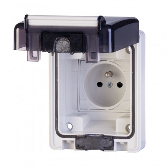 FRENCH STANDARD SOCKET IP66 70x87 16A SCAME 570.6411