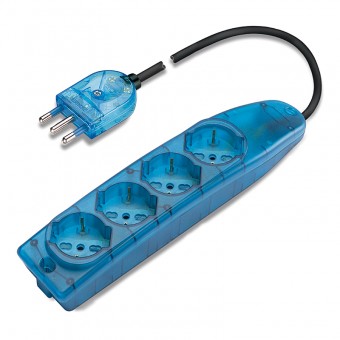 MULTI-OUTLET SOCKET TRANS. TURQUOISE SCAME 161.40501.T