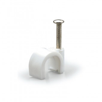 ROUND CABLE CLIP D.8 WHITE SCAME 830.30/8