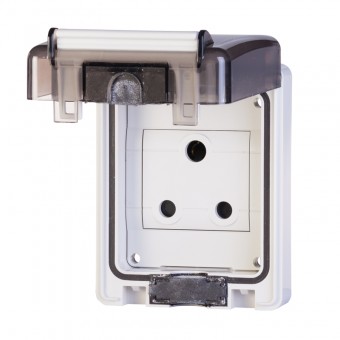 SINGLE UNSWITCHED SOCKET IP66 70x87 15A SCAME 570.6414