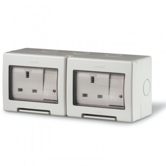 UNIBOX ENCL.IP55+2 BS SOCKET+2 SWITCHES SCAME 136.5126-413