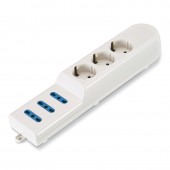 3-OUTLET SOC. DUAL USE + LUMINOUS SWITCH SCAME 160.231