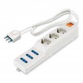 3 OUTLET SOCKET DUAL USE CABLE AND  PLUG SCAME 160.230/C