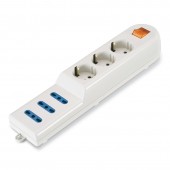 3-OUTLET SOCKET DUAL USE LUMINOUS SWITCH SCAME 160.230