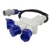 3-WAY ADAPTOR 2P+E 16A IP44 W/CABLE SCAME 606.3015-062