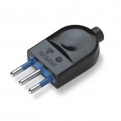 PLUG 2P+E 10A BLACK 