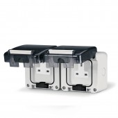 Twin Un-Sw SOCKET BS1363 13A 195x95 SCAME 137.6002